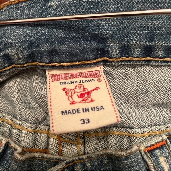 True Religion BILLY SEAT 33 Flap Pockets Written On Destroyed Distressed Frayed - Picture 5 of 11